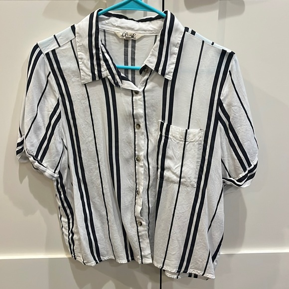 Blush Tops - Striped Button Up
